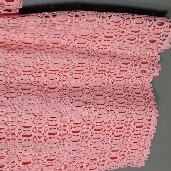 R & K Peachy Pink Cut Out Dress W Built In Lining And Tie Arms Size 18 - Picture 6 of 8